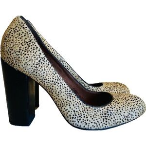 JUICY COUTURE ROSA Dalmation Pony Hair Heels Pumps 8.5 M